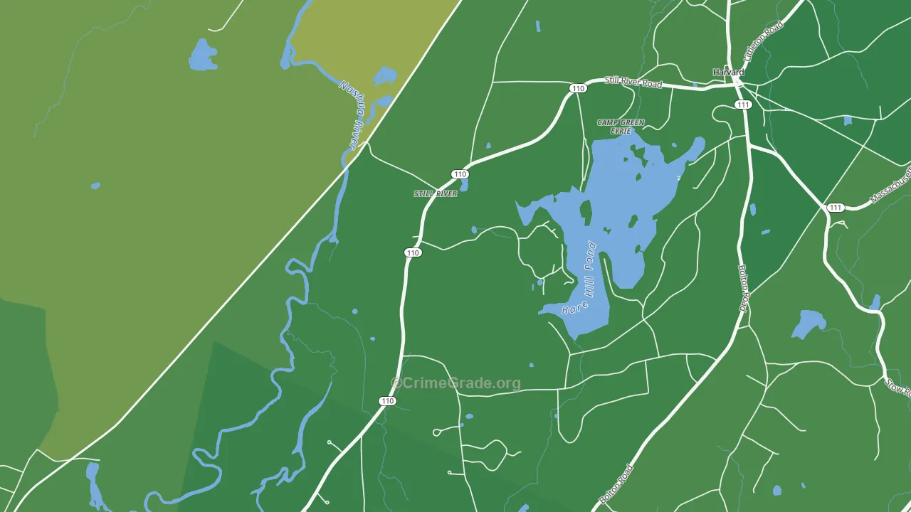 01467, MA Map of Vehicle Theft Rates