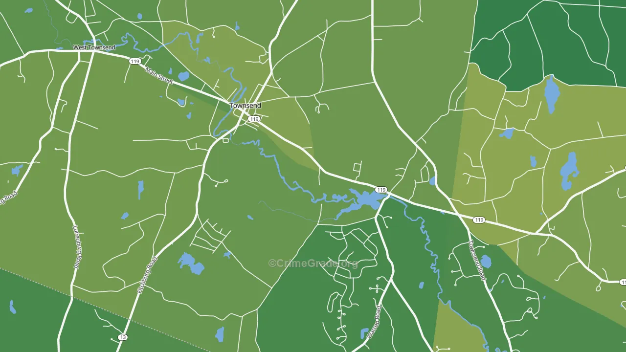 01469, MA Map of Vehicle Theft Rates