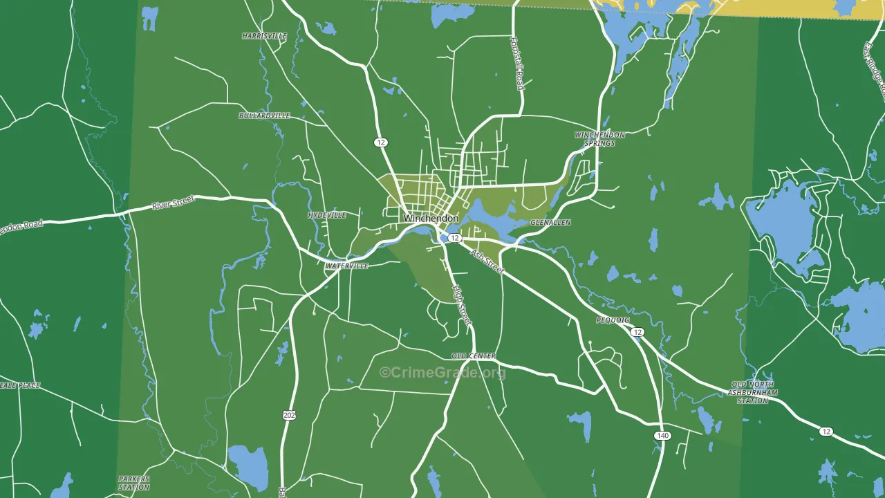 01475, MA Map of Vehicle Theft Rates