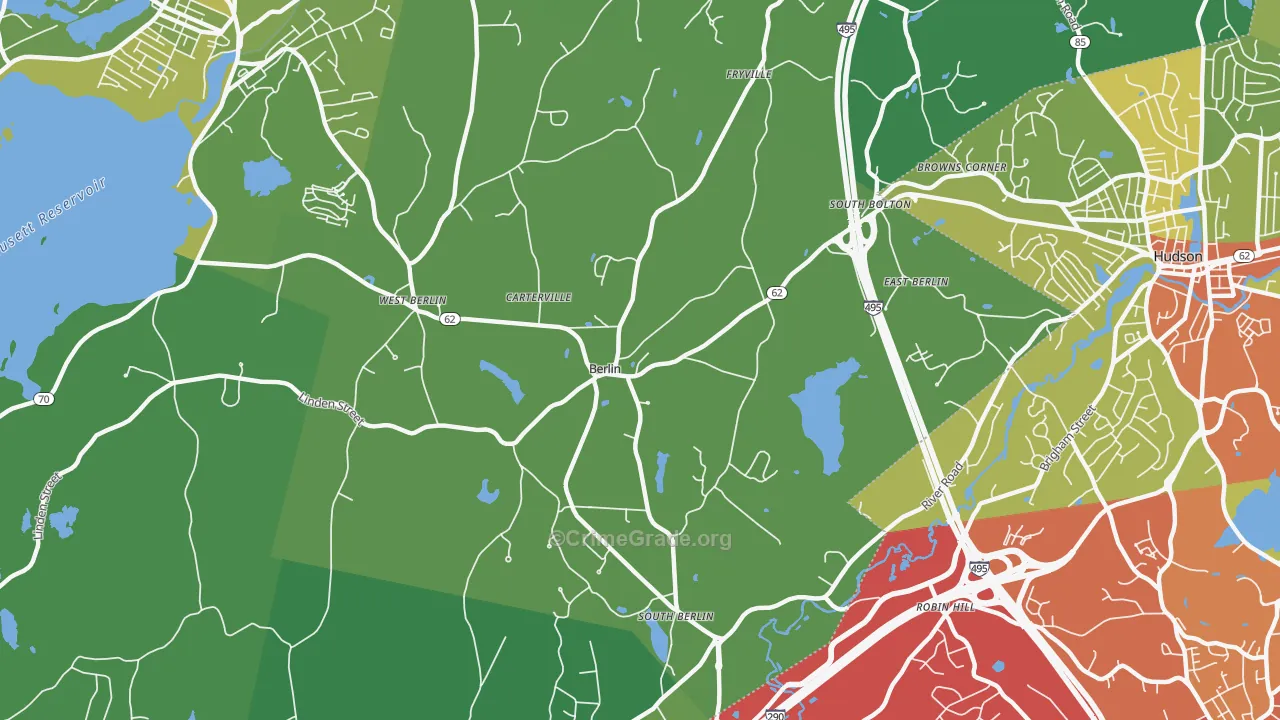 01503, MA Map of Vehicle Theft Rates