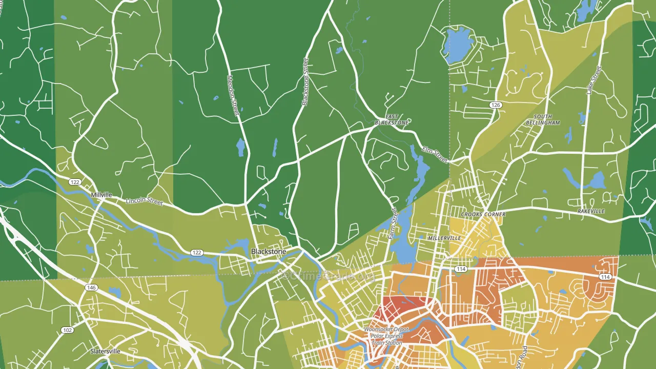 01504, MA Map of Vehicle Theft Rates