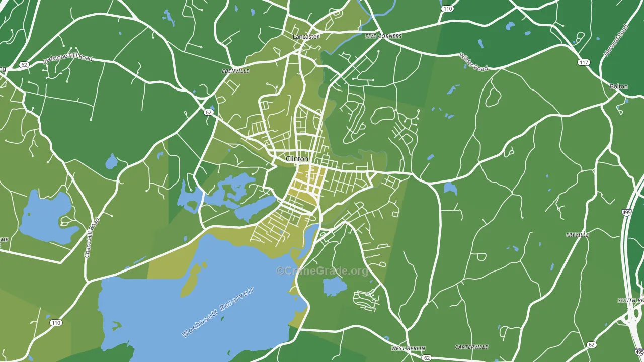 01510, MA Map of Vehicle Theft Rates