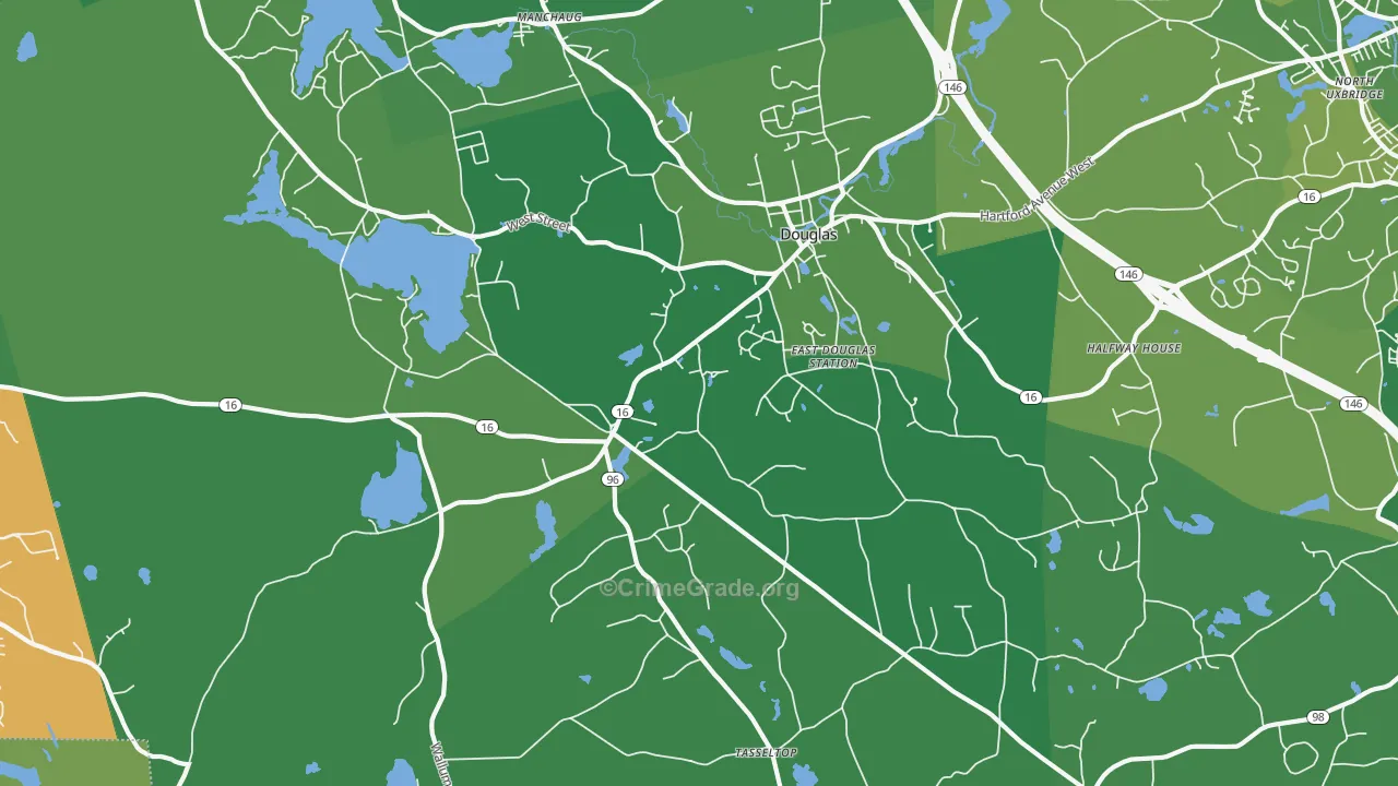 01516, MA Map of Vehicle Theft Rates