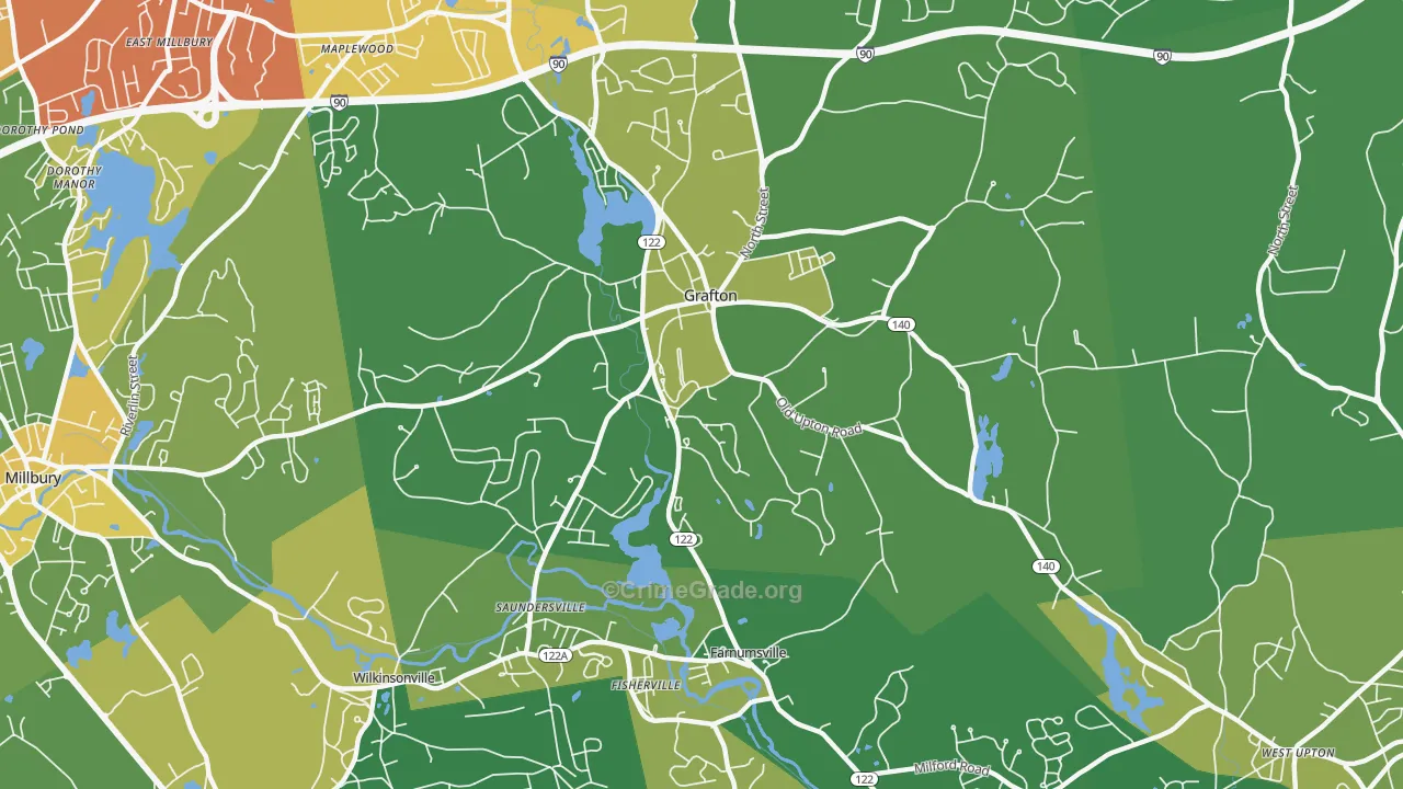 01519, MA Map of Vehicle Theft Rates