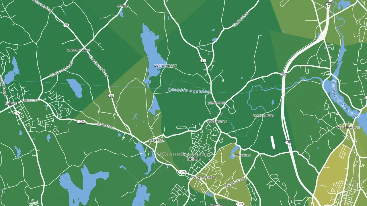 01522, MA Map of Vehicle Theft Rates