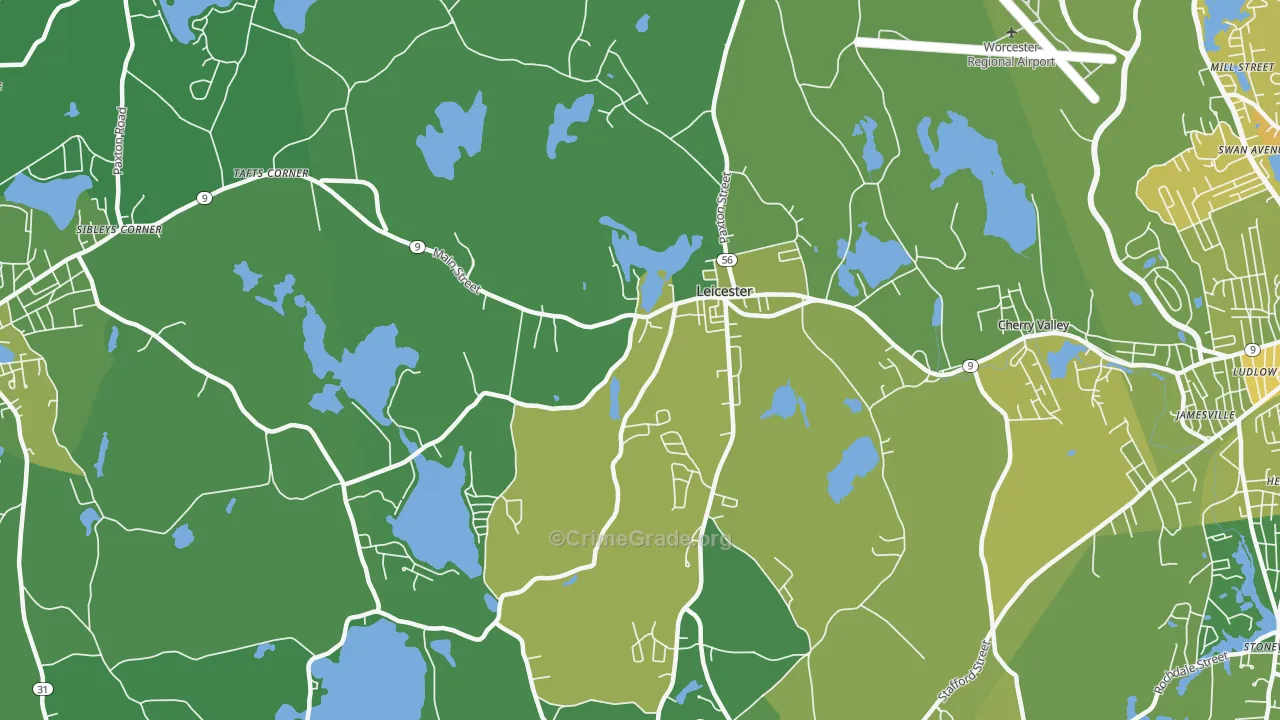 01524, MA Map of Vehicle Theft Rates