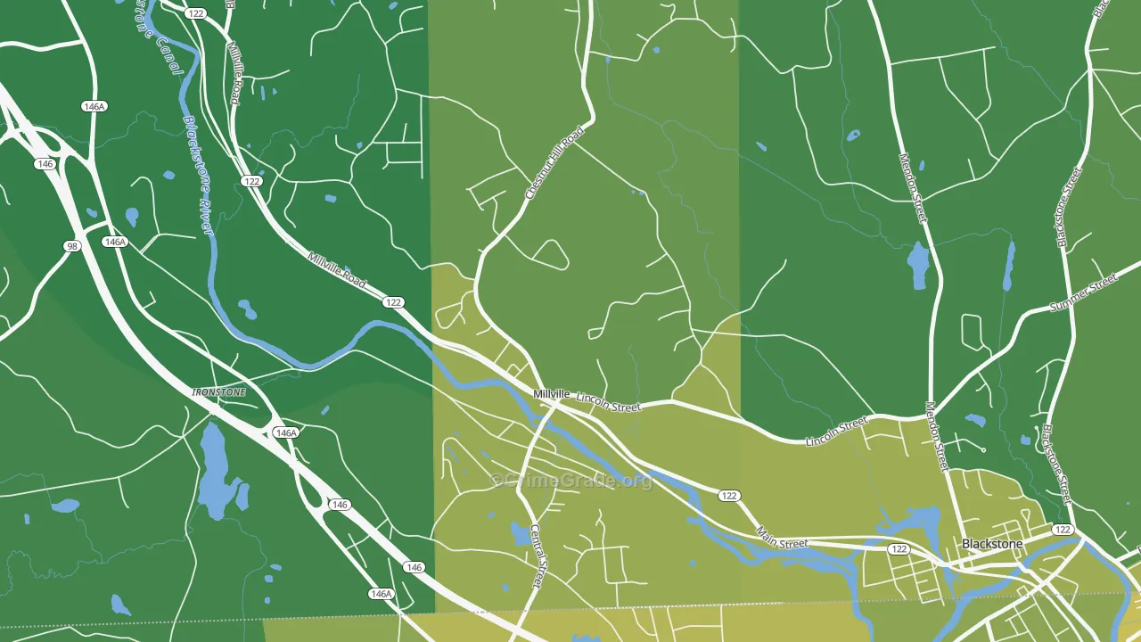 01529, MA Map of Vehicle Theft Rates