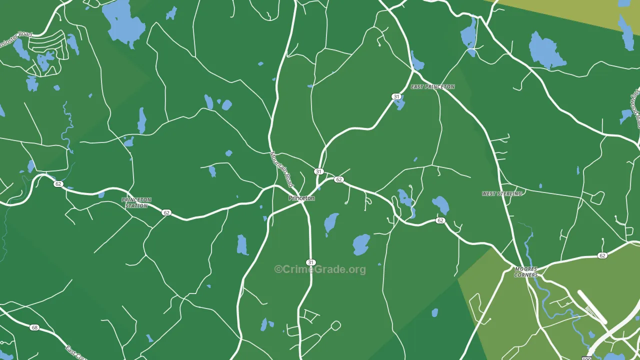 01541, MA Map of Vehicle Theft Rates