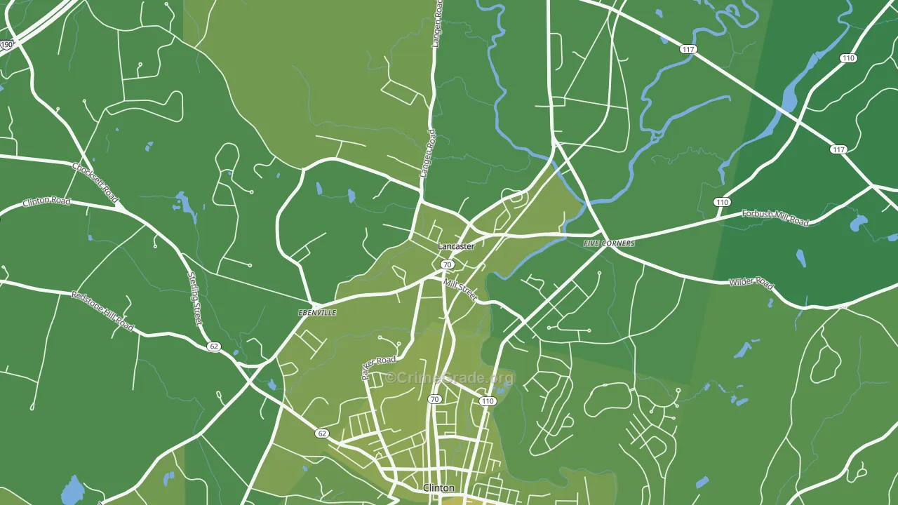 01561, MA Map of Vehicle Theft Rates