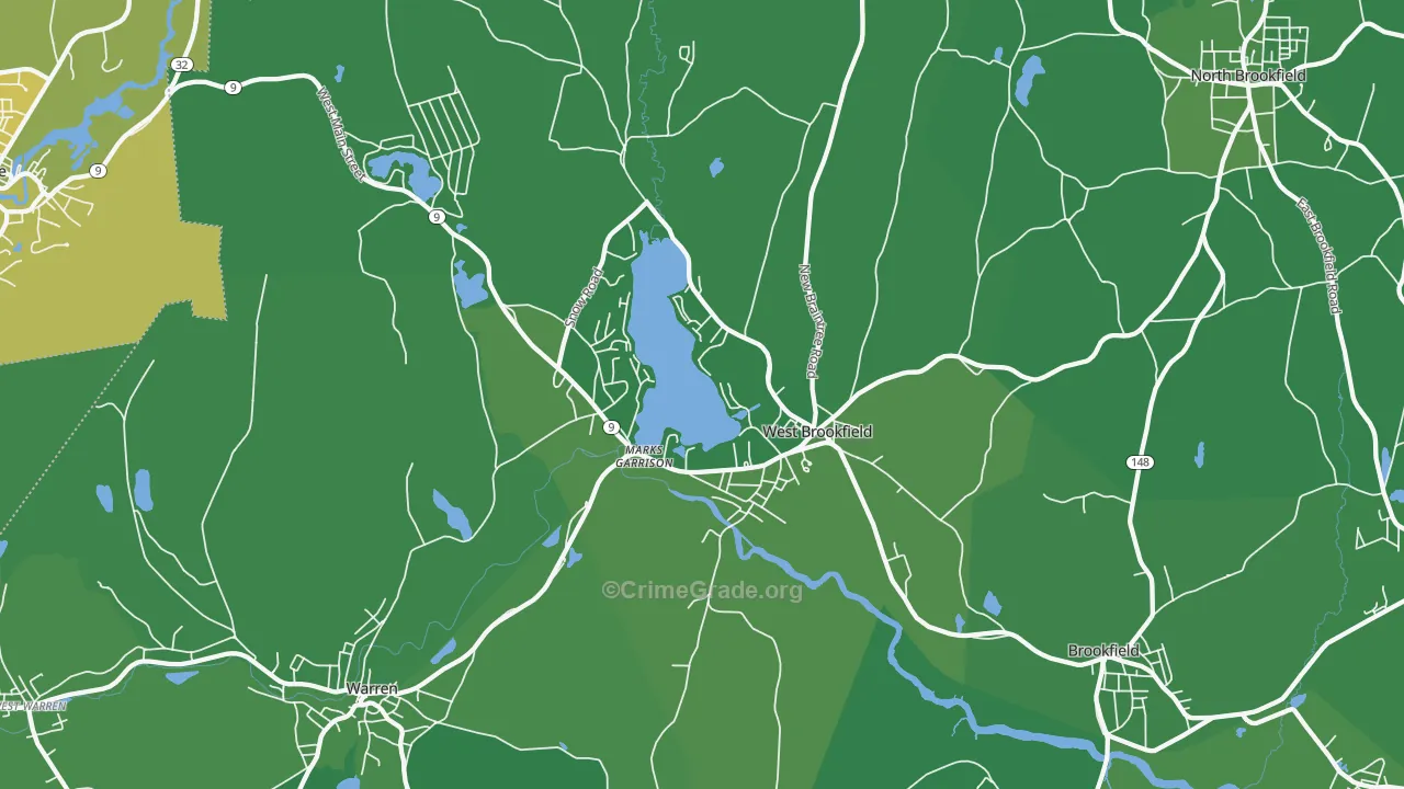 01585, MA Map of Vehicle Theft Rates