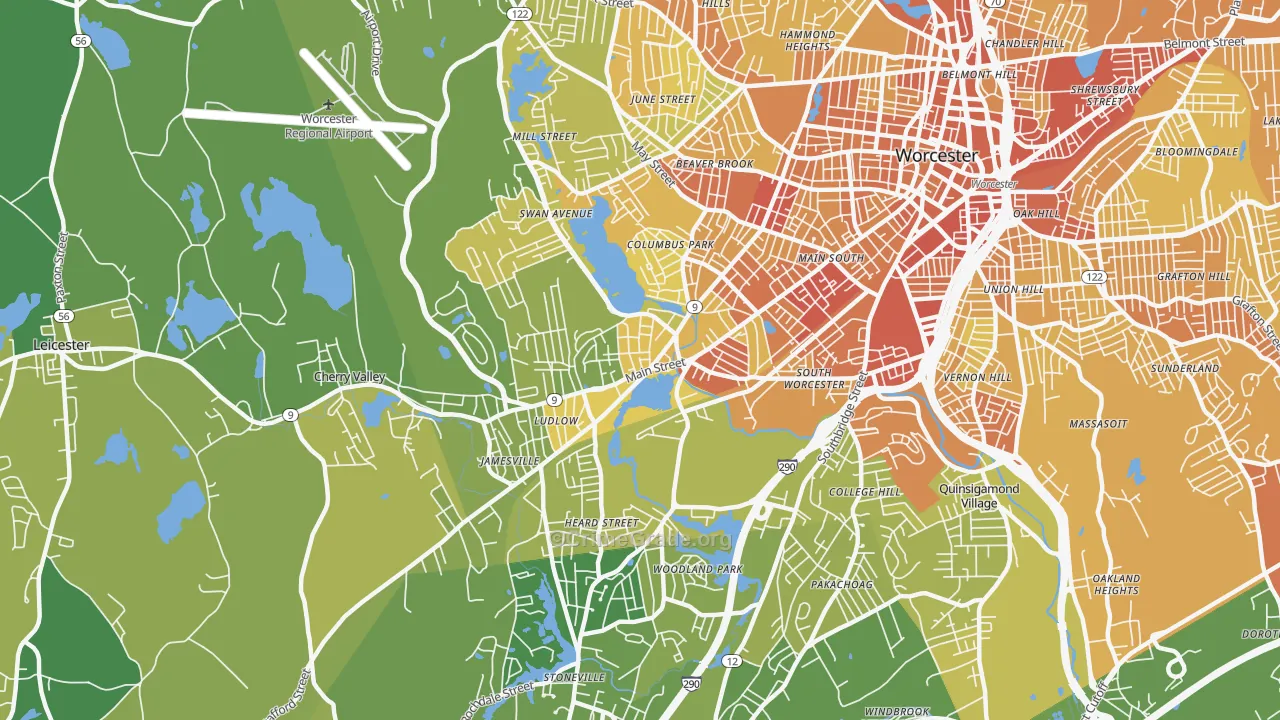 01603, MA Map of Vehicle Theft Rates