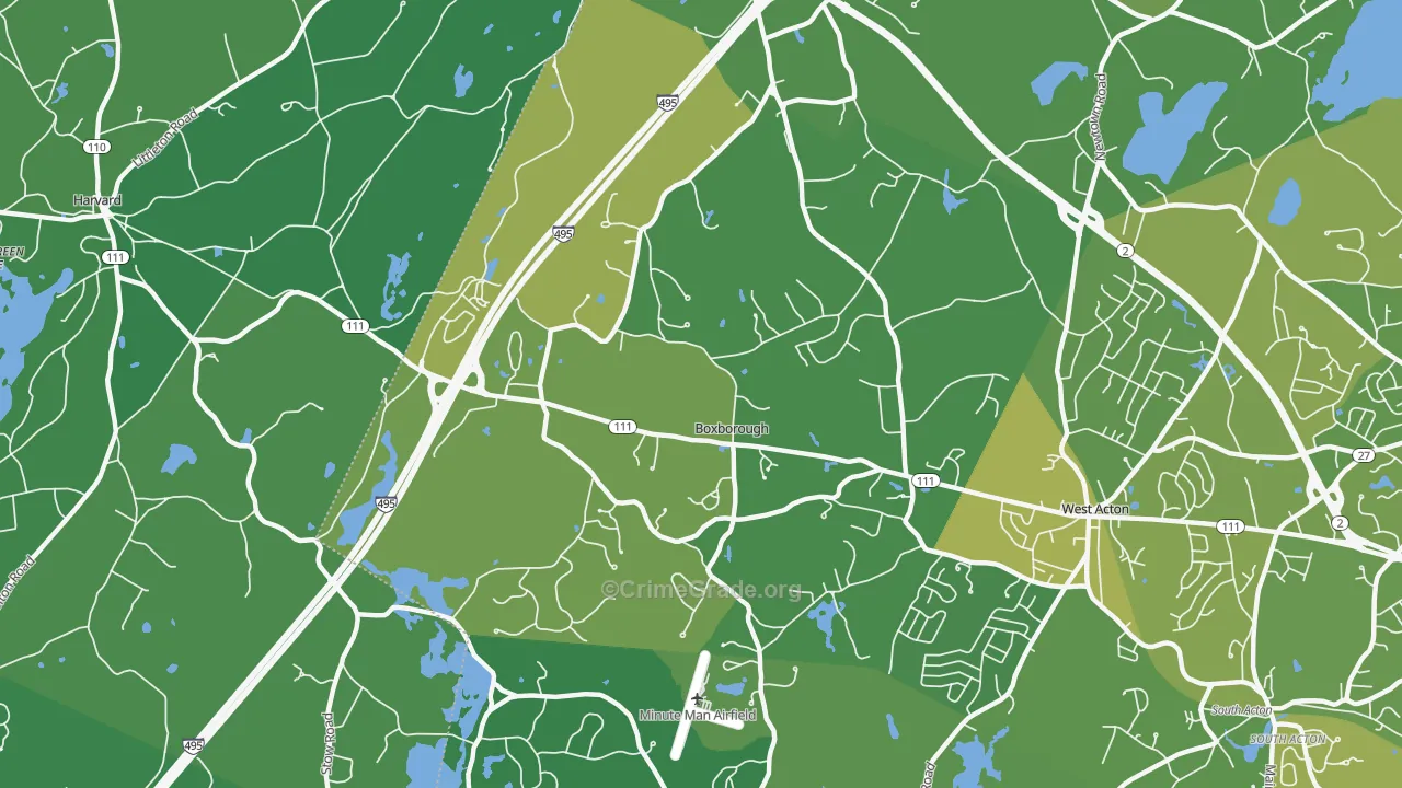 01719, MA Map of Vehicle Theft Rates
