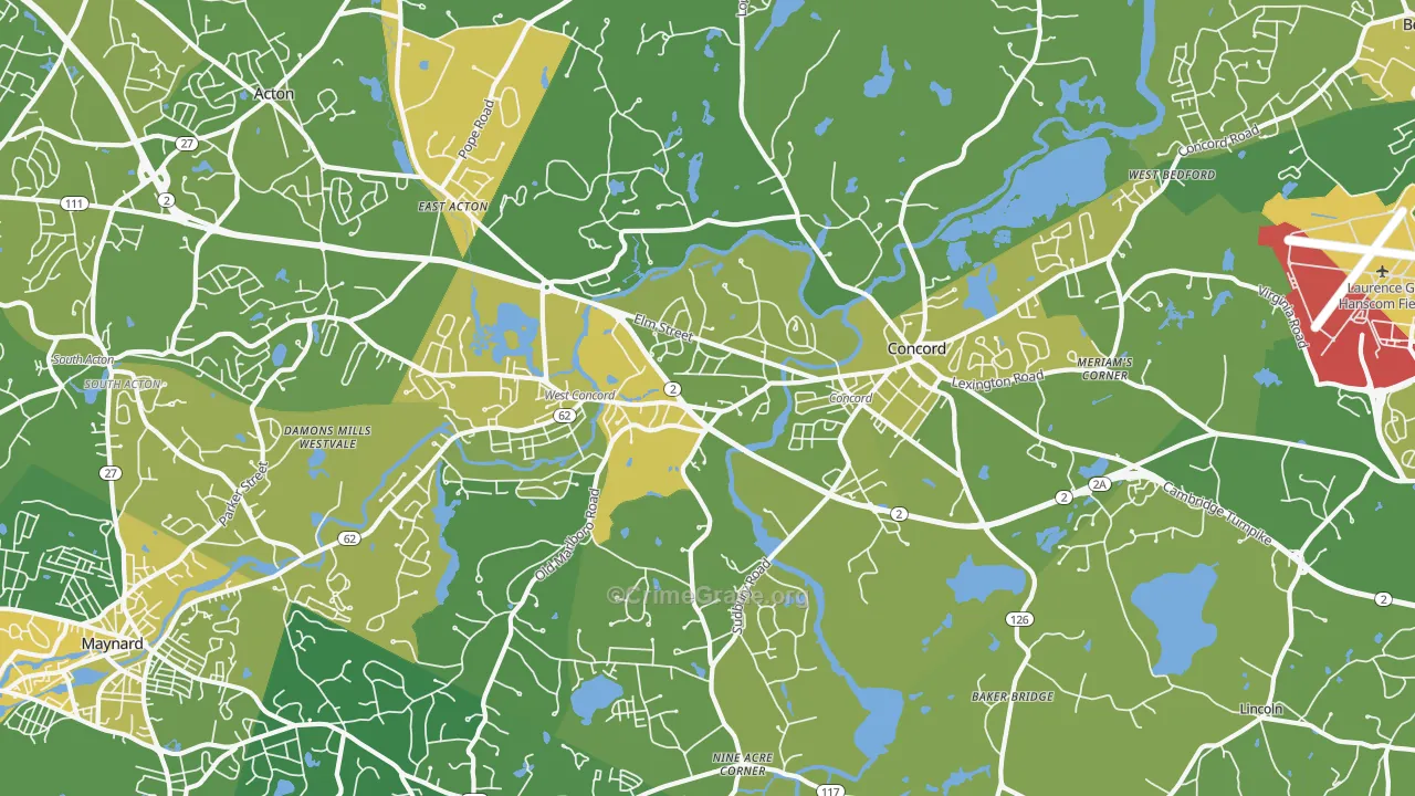 01742, MA Map of Vehicle Theft Rates