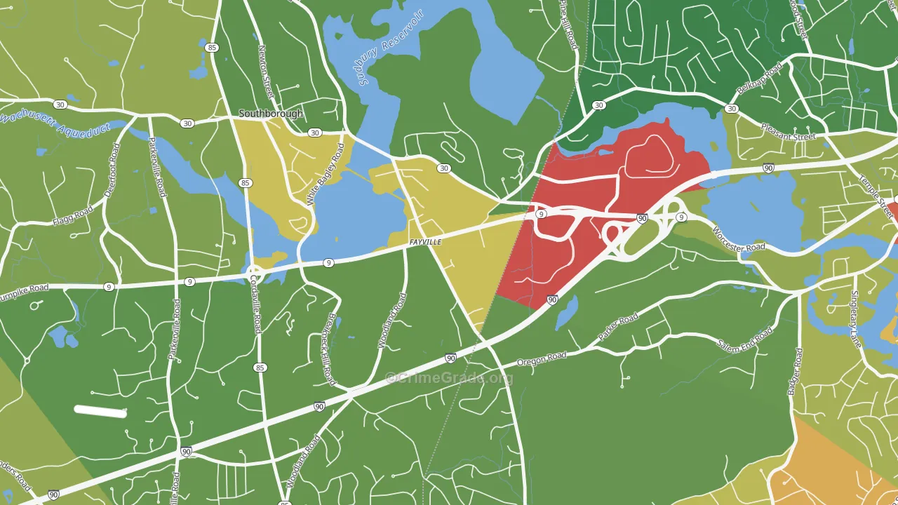 01745, MA Map of Vehicle Theft Rates