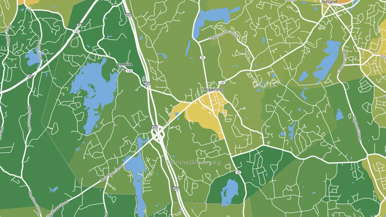 01748, MA Map of Vehicle Theft Rates