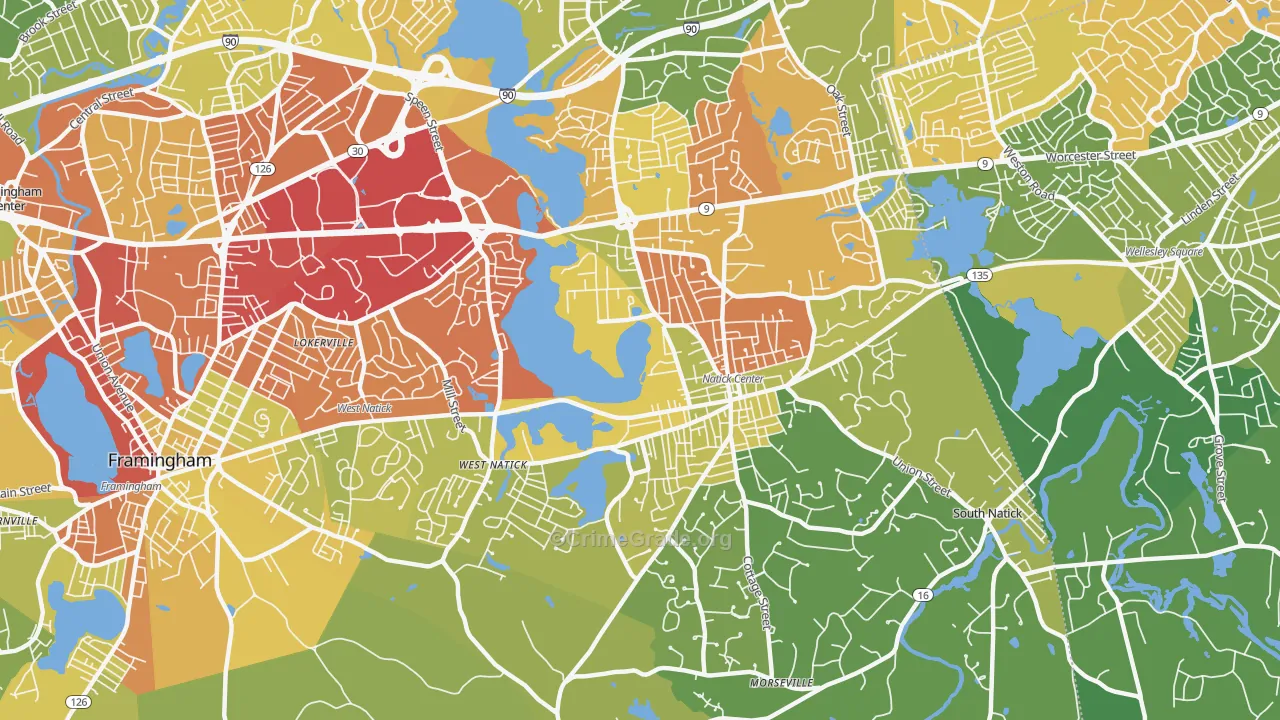 01760, MA Map of Vehicle Theft Rates