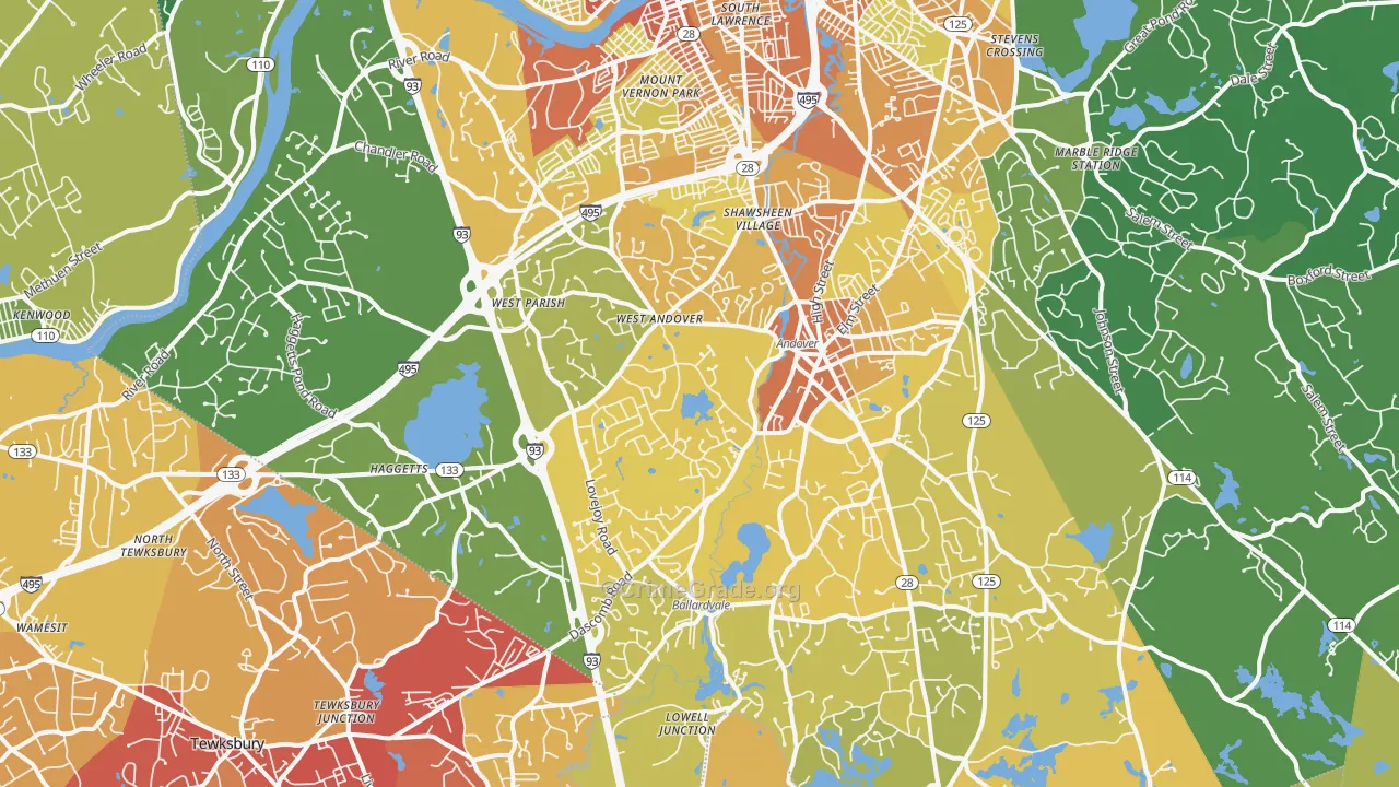 01810, MA Map of Vehicle Theft Rates
