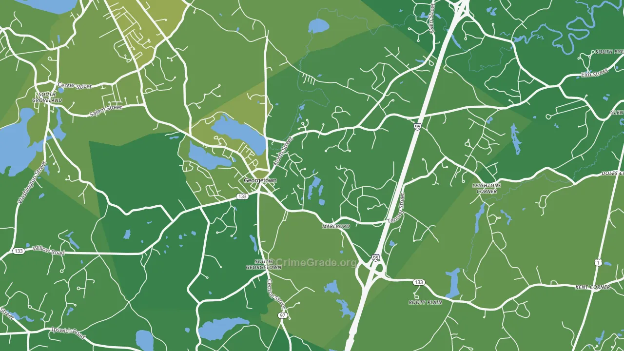 01833, MA Map of Vehicle Theft Rates