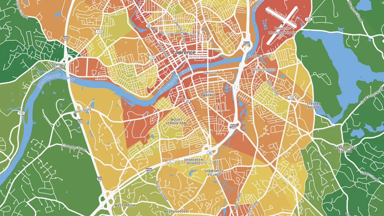 01843, MA Map of Vehicle Theft Rates