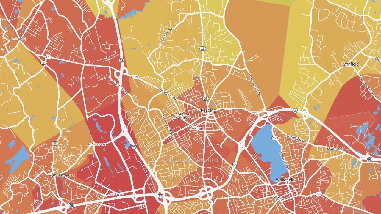 01867, MA Map of Vehicle Theft Rates