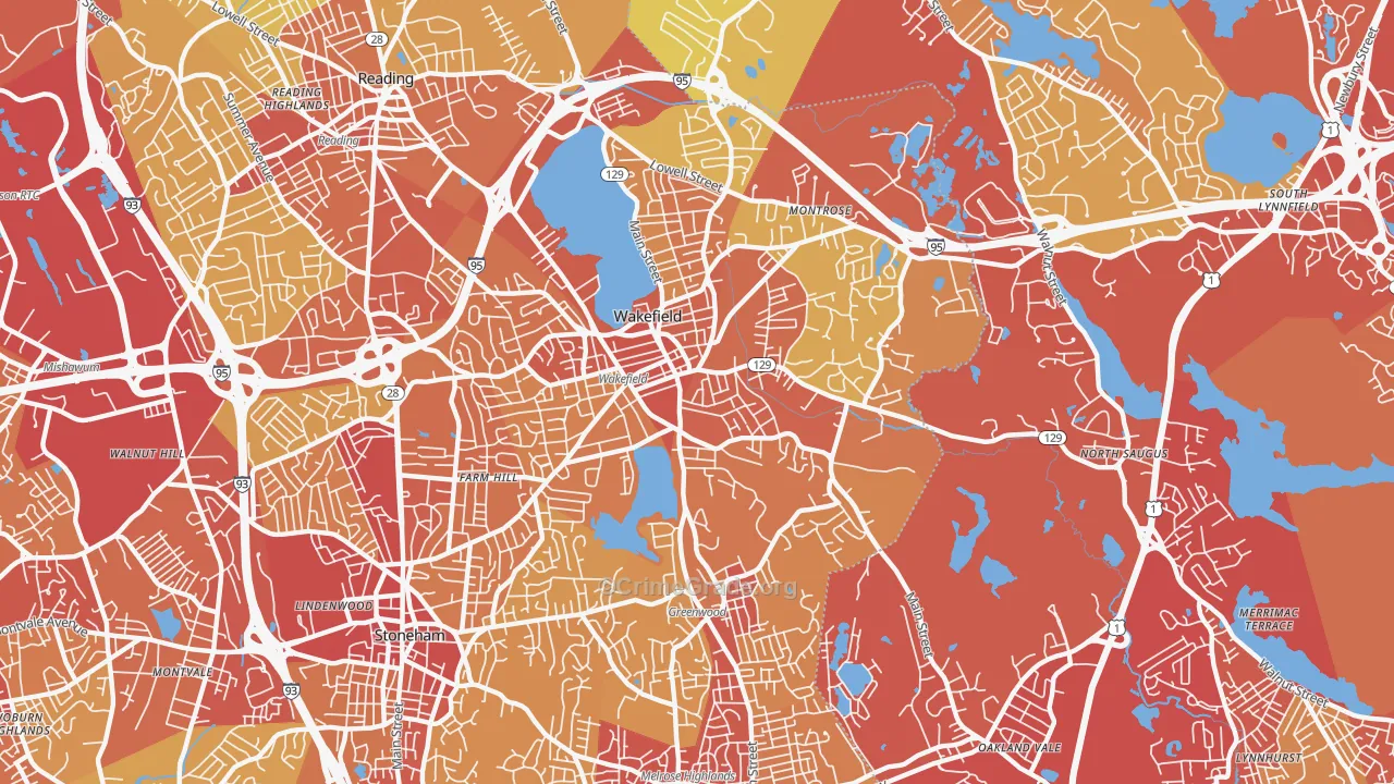 01880, MA Map of Vehicle Theft Rates