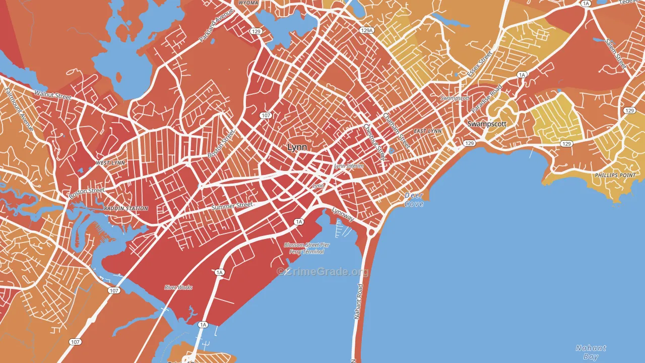 01901, MA Map of Vehicle Theft Rates