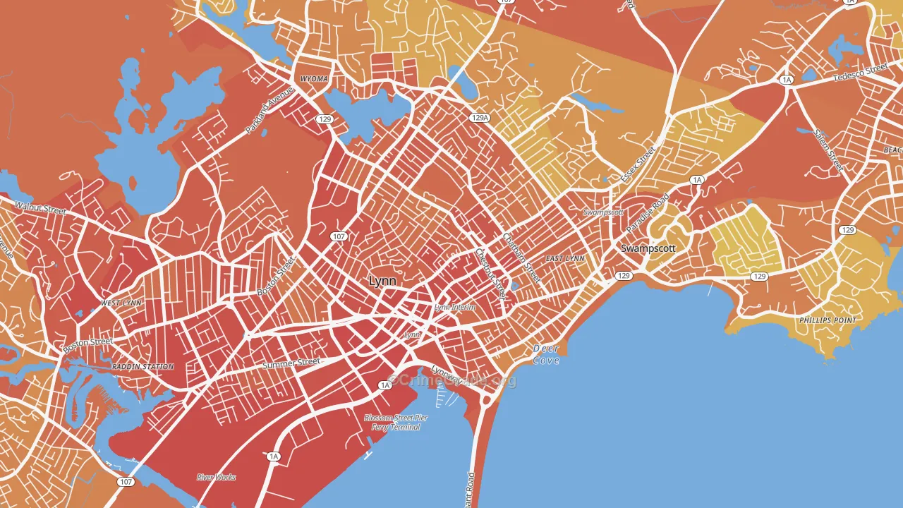 01902, MA Map of Vehicle Theft Rates