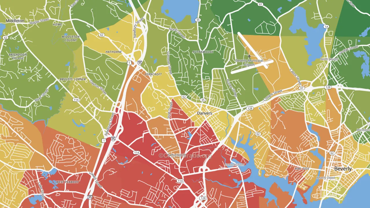 01923, MA Map of Vehicle Theft Rates