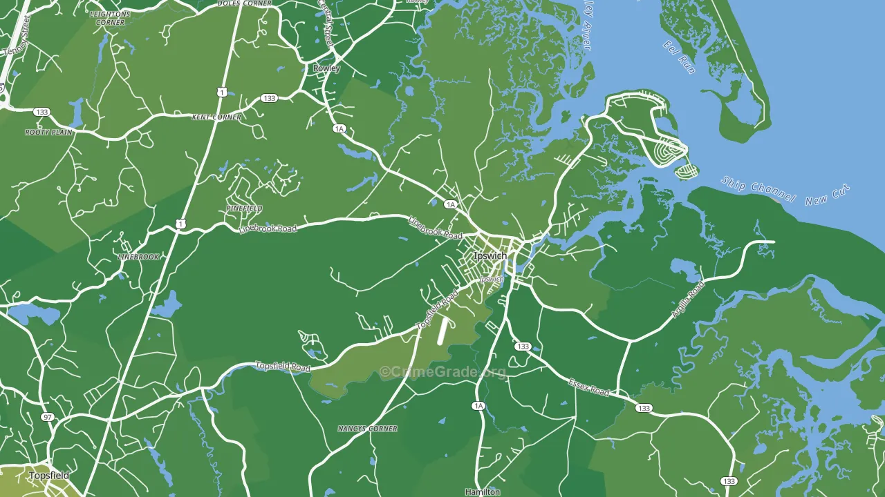 01938, MA Map of Vehicle Theft Rates