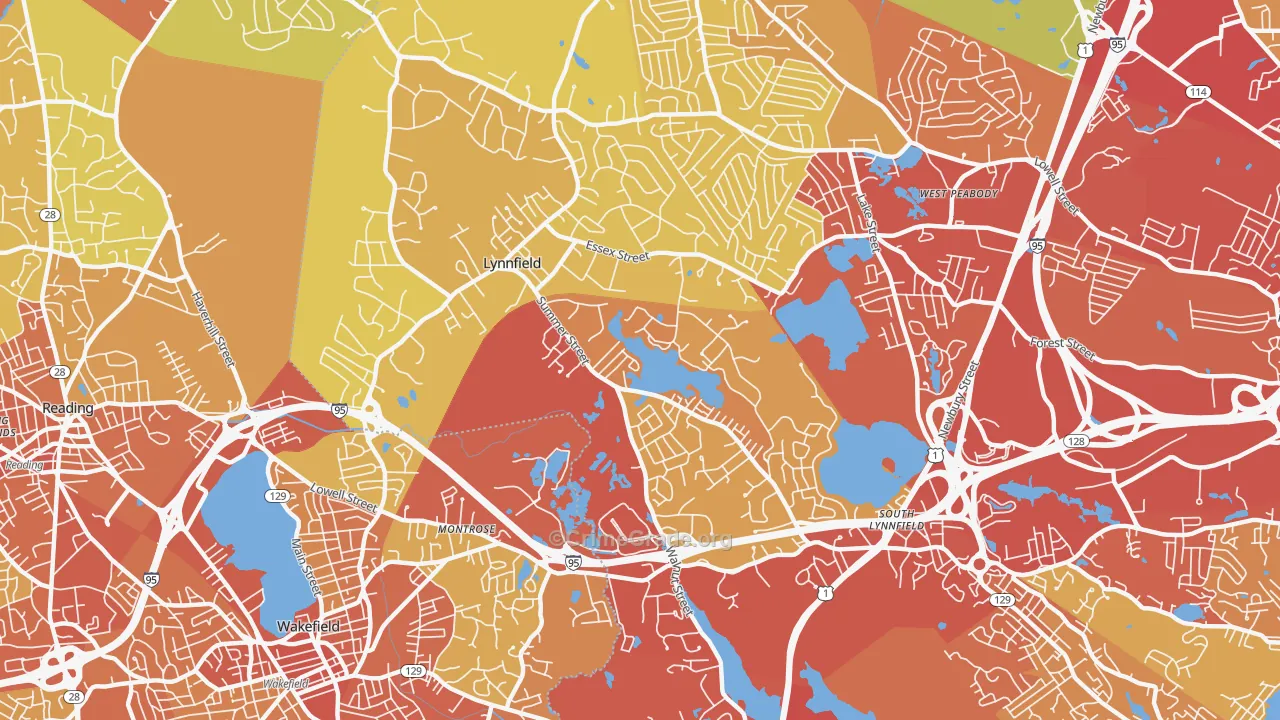 01940, MA Map of Vehicle Theft Rates