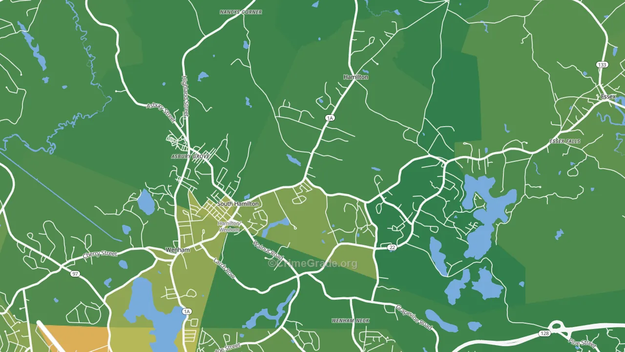 01982, MA Map of Vehicle Theft Rates