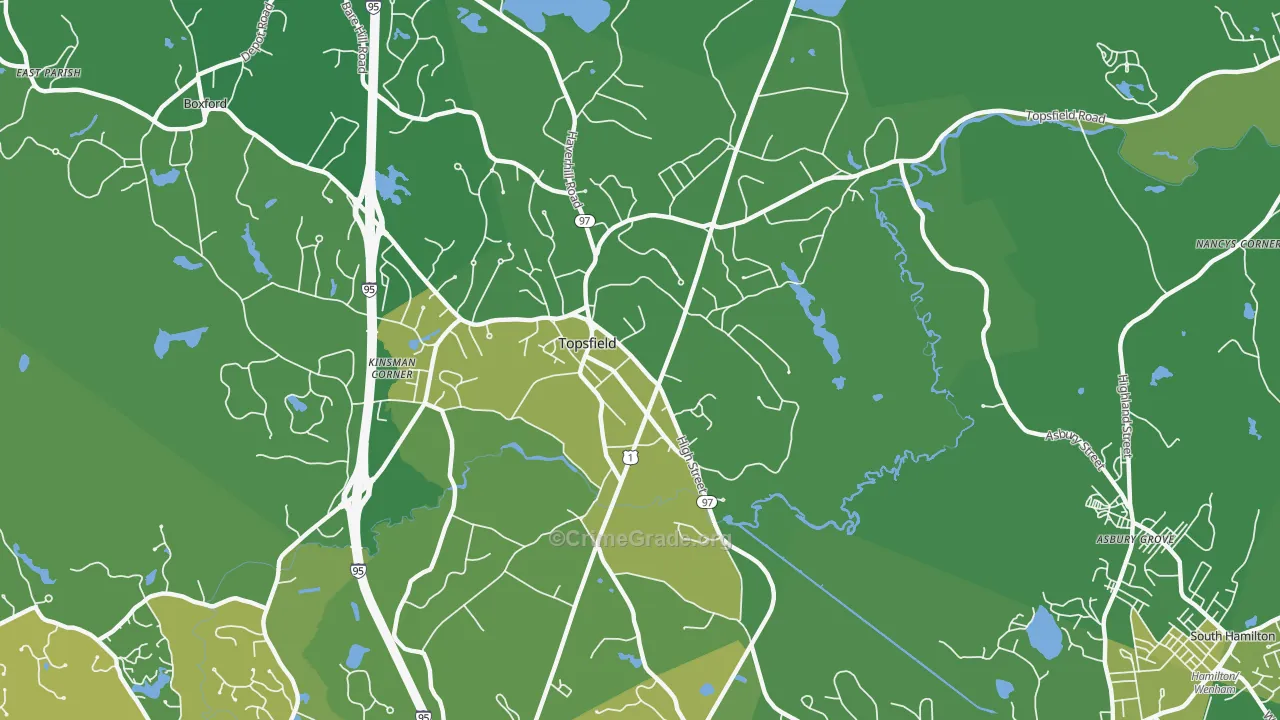01983, MA Map of Vehicle Theft Rates