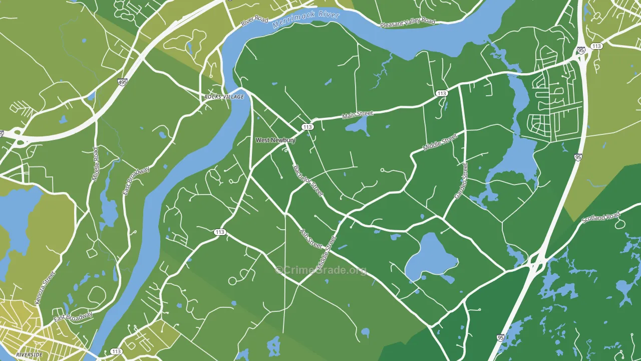 01985, MA Map of Vehicle Theft Rates