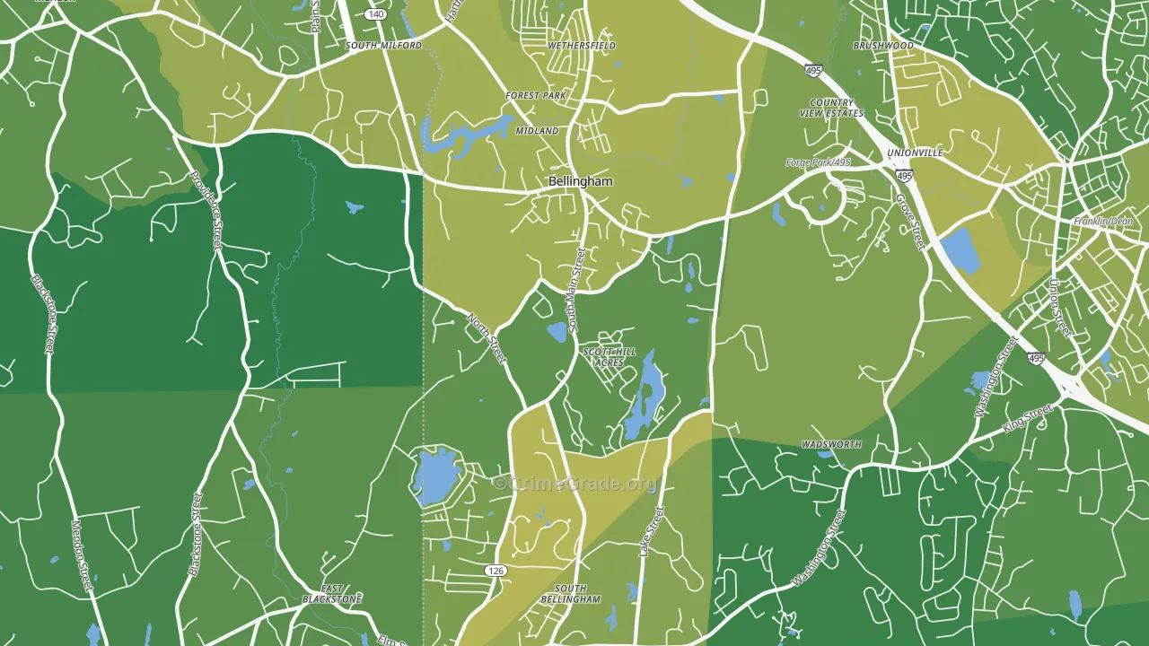 02019, MA Map of Vehicle Theft Rates