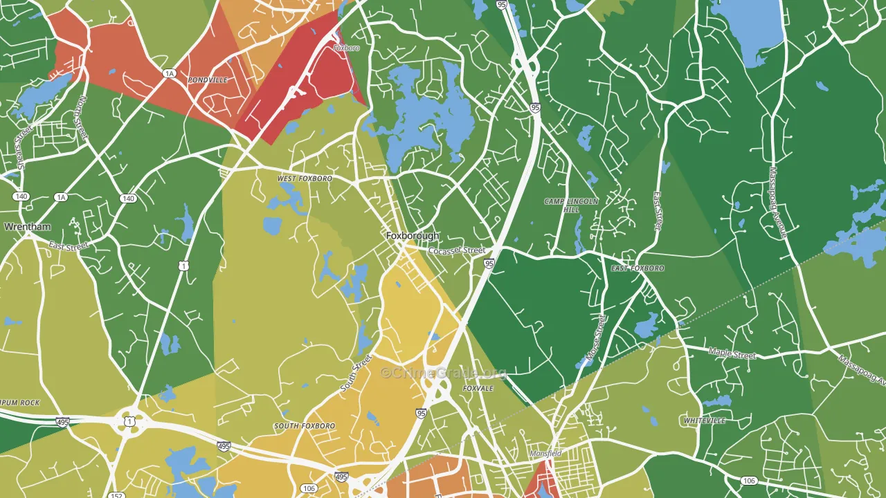 02035, MA Map of Vehicle Theft Rates