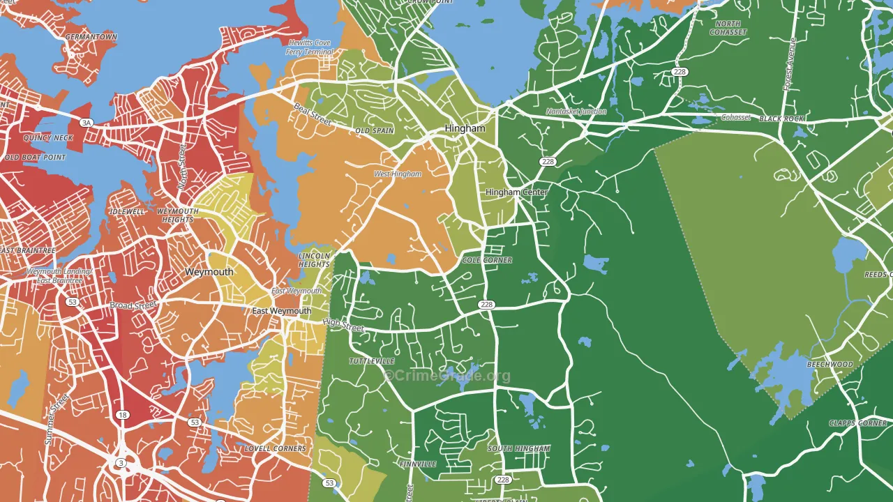 02043, MA Map of Vehicle Theft Rates