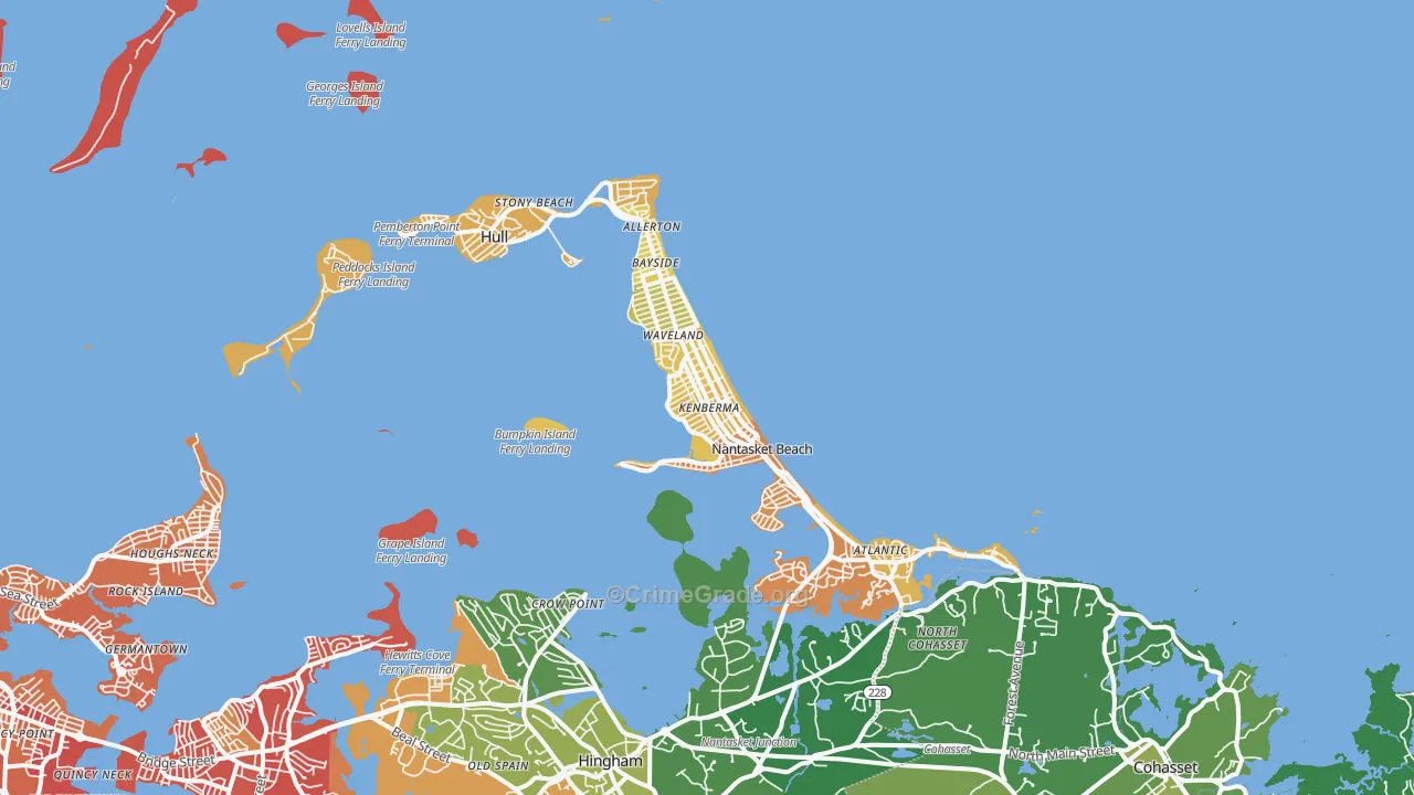 02045, MA Map of Vehicle Theft Rates