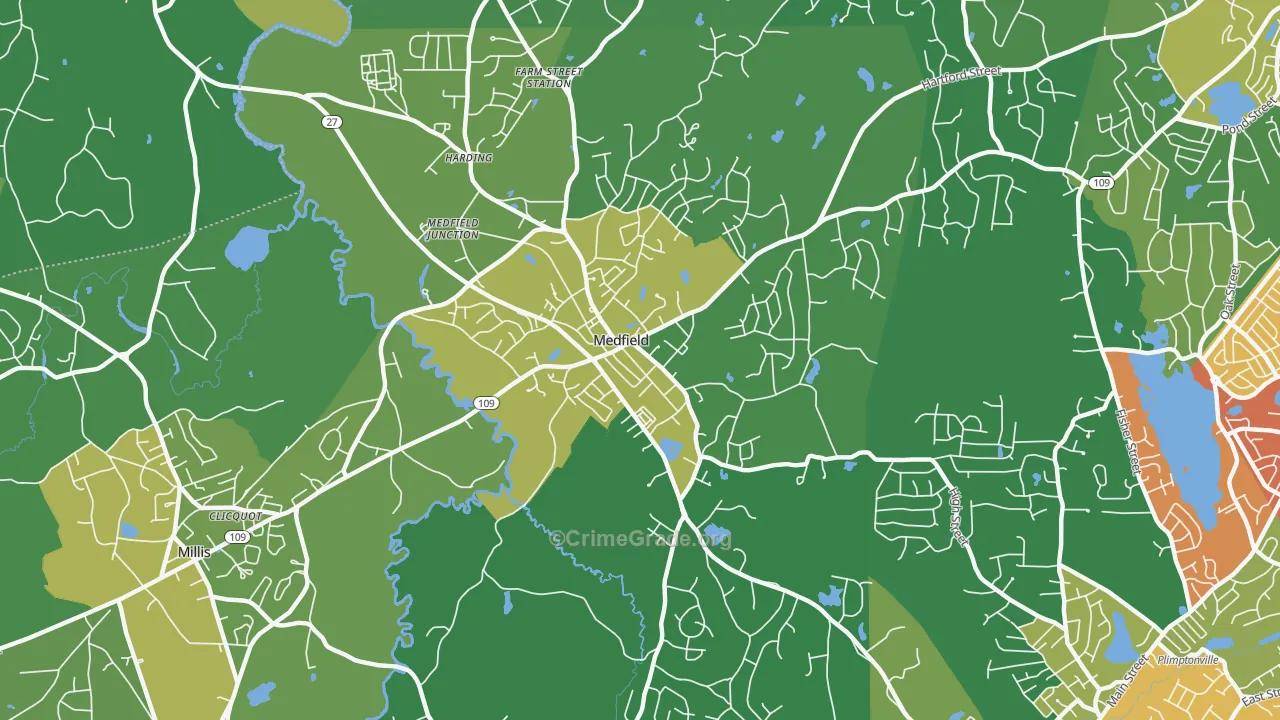 02052, MA Map of Vehicle Theft Rates