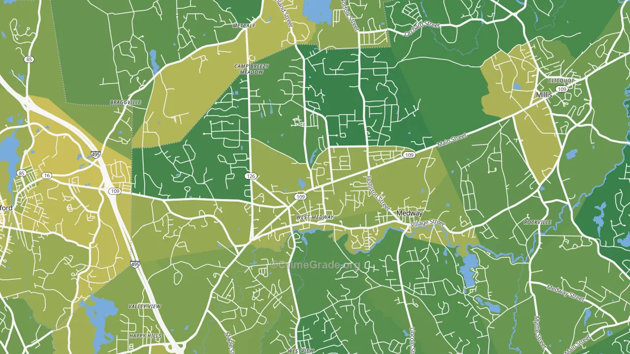 02053, MA Map of Vehicle Theft Rates