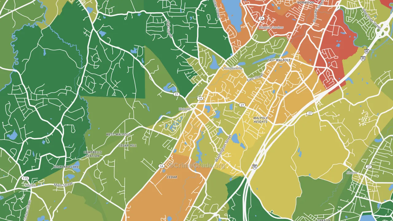 02081, MA Map of Vehicle Theft Rates