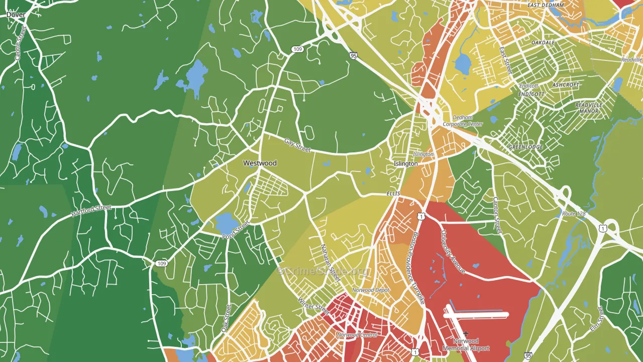 02090, MA Map of Vehicle Theft Rates