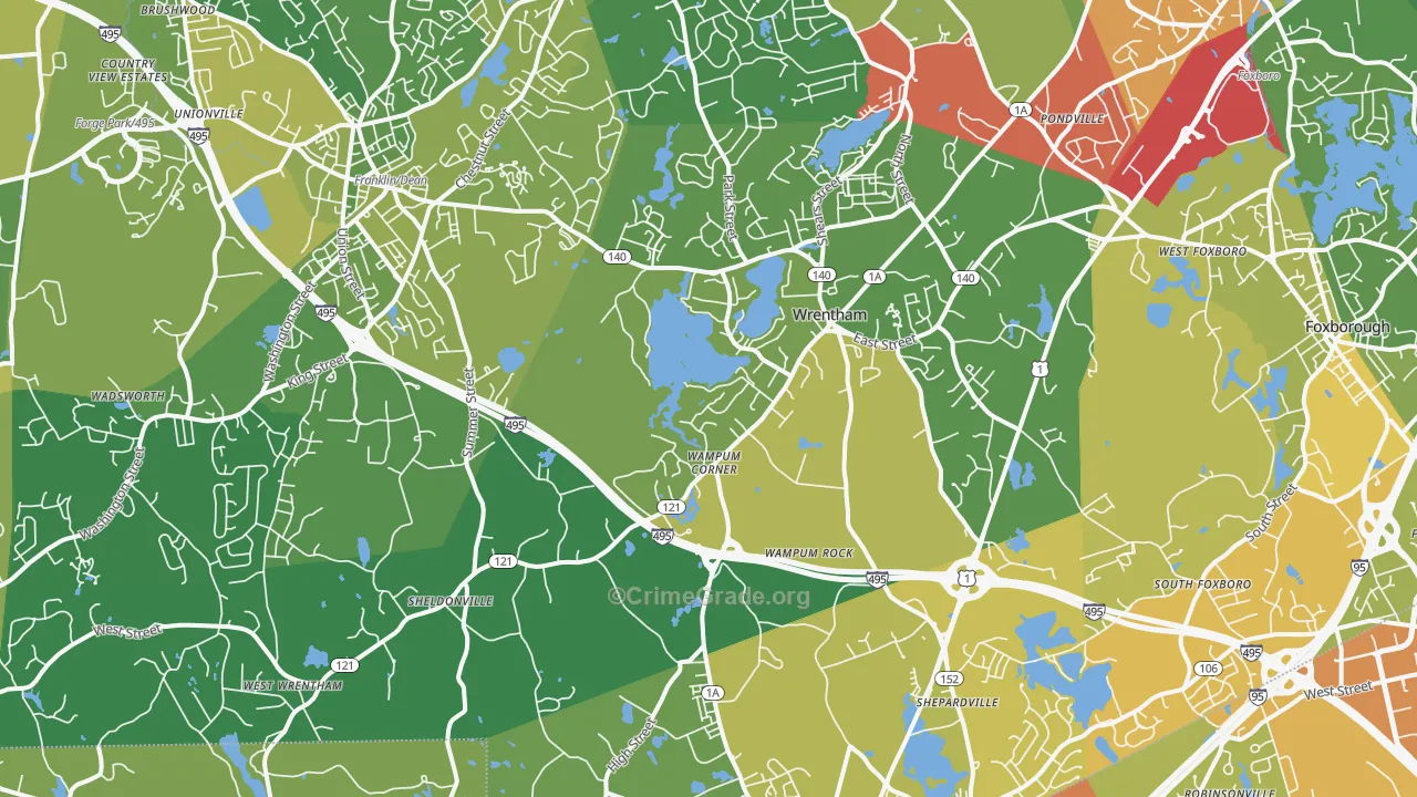02093, MA Map of Vehicle Theft Rates