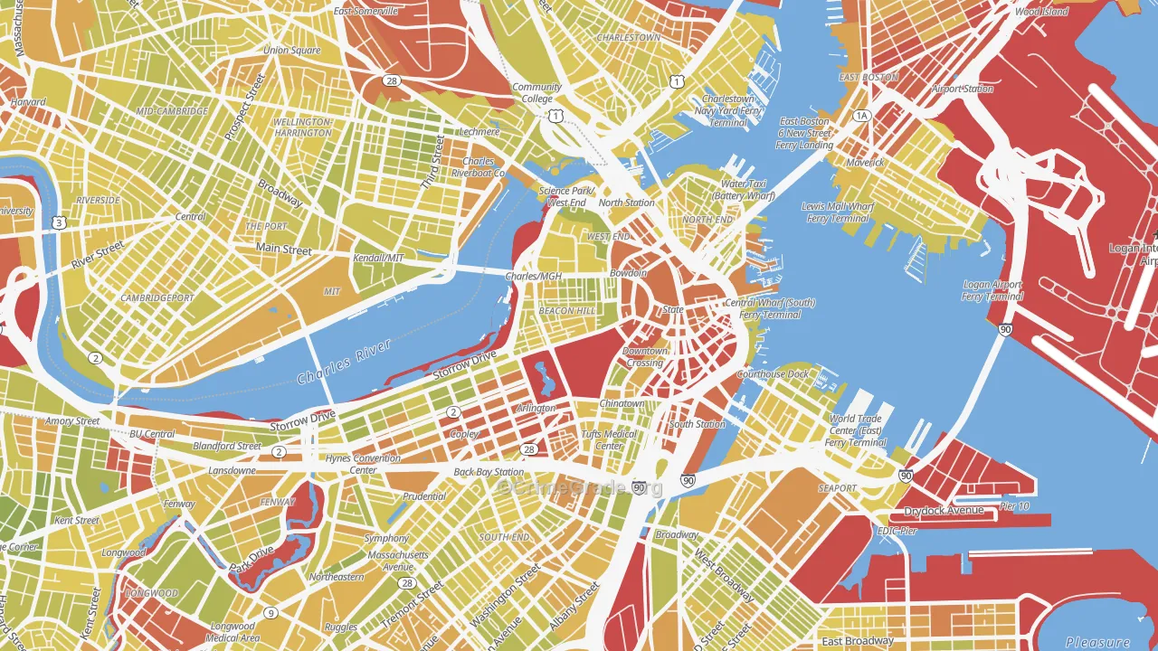 02108, MA Map of Vehicle Theft Rates