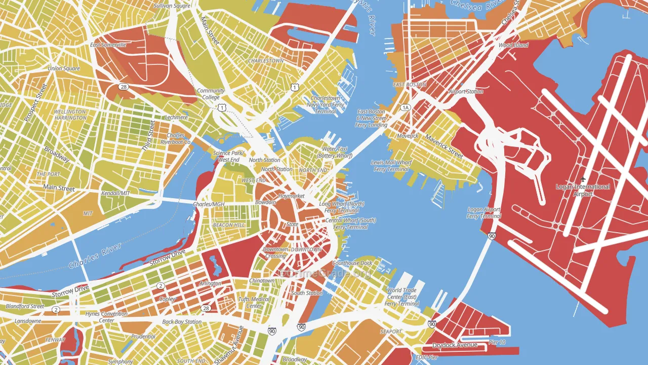02109, MA Map of Vehicle Theft Rates