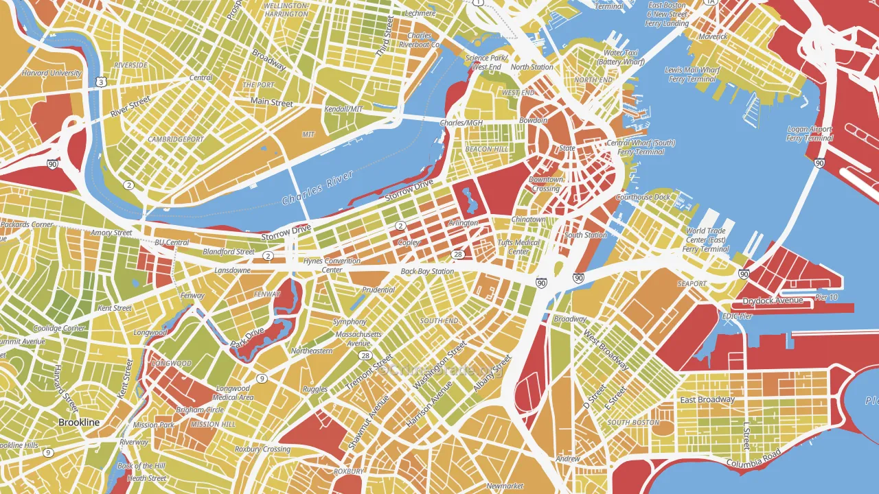 02116, MA Map of Vehicle Theft Rates