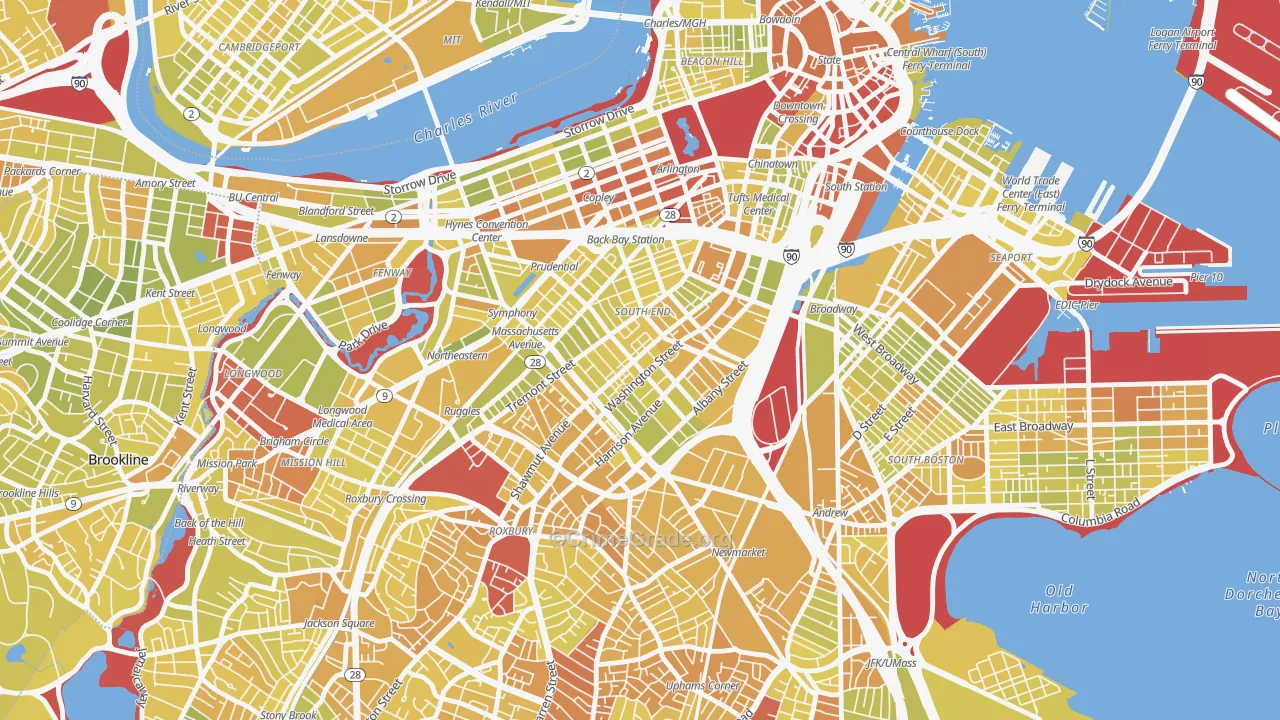 02118, MA Map of Vehicle Theft Rates