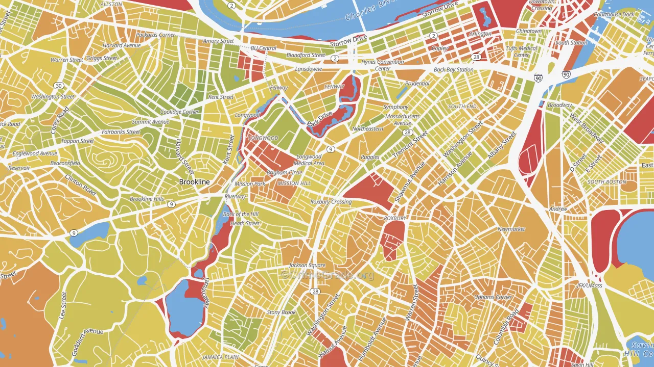 02120, MA Map of Vehicle Theft Rates