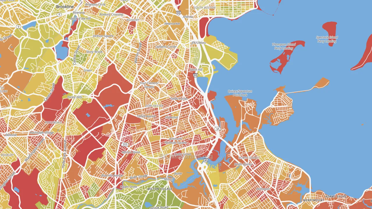 02122, MA Map of Vehicle Theft Rates