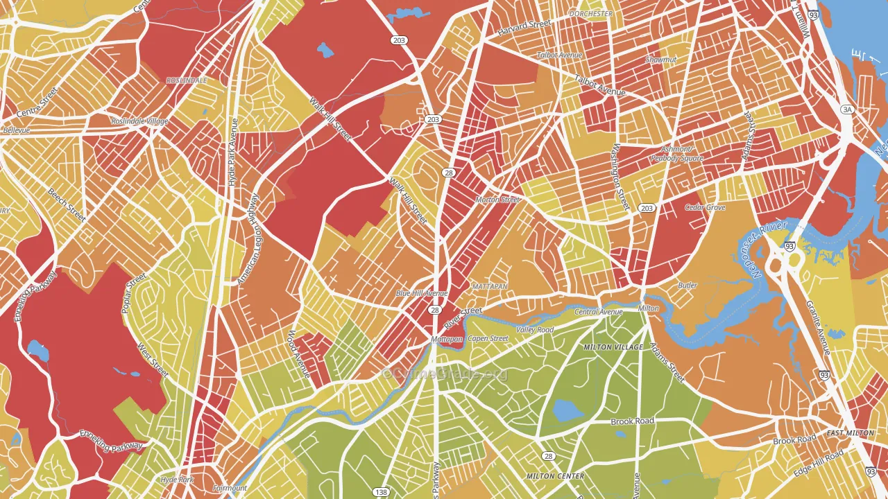 02126, MA Map of Vehicle Theft Rates