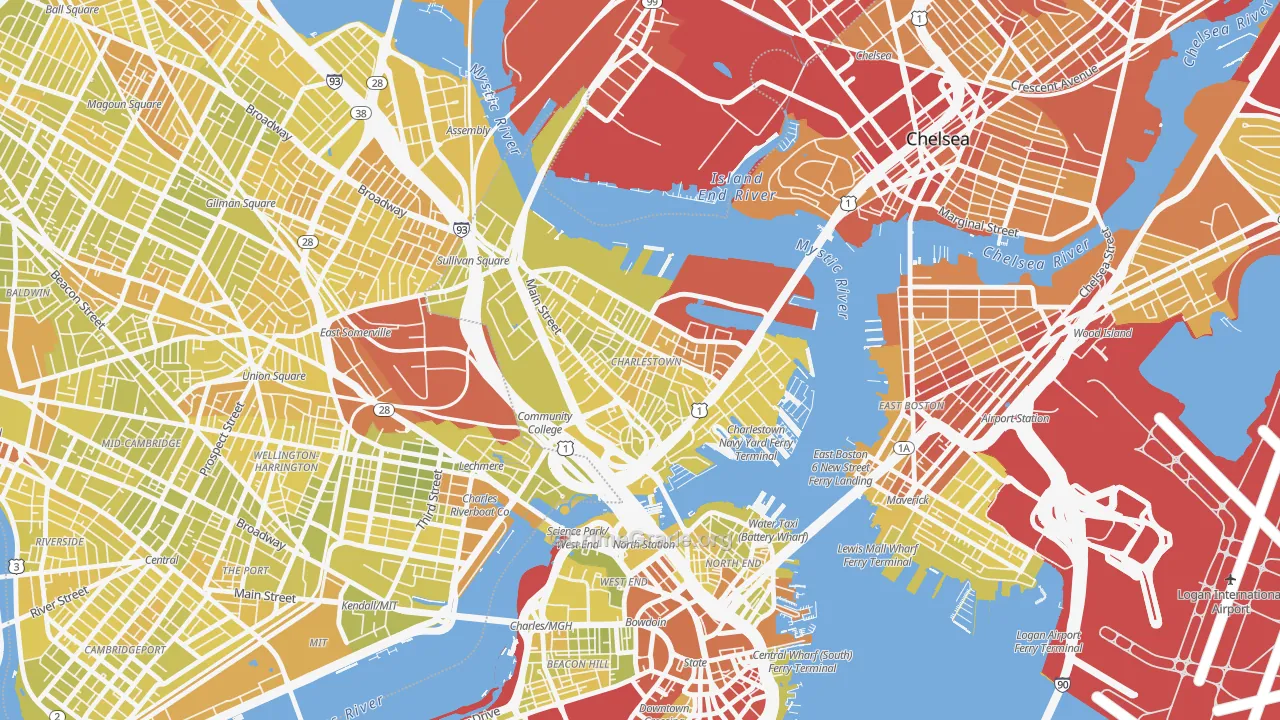 02129, MA Map of Vehicle Theft Rates